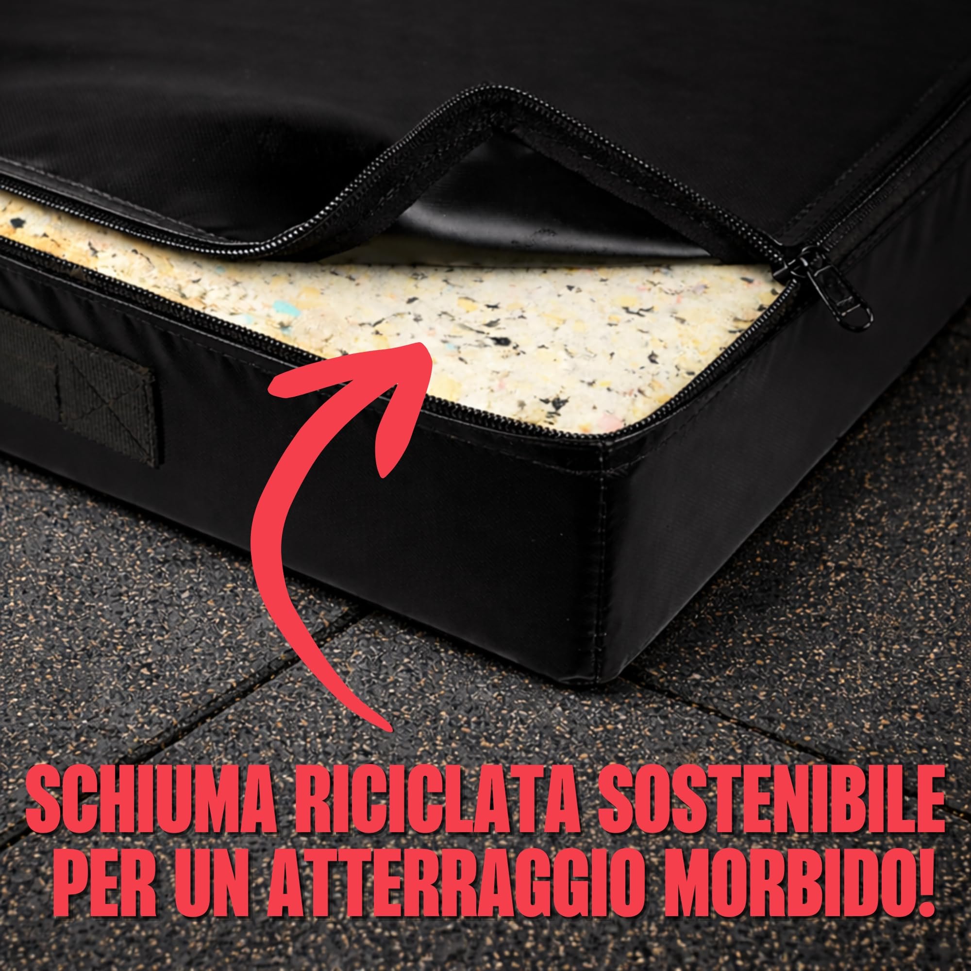 MATCHU - Set di 2 cuscinetti a goccia, ammortizzanti di alta qualità, in schiuma resistente, rivestimento in PVC resistente all'usura, 75 x 57 x 15 cm, nero