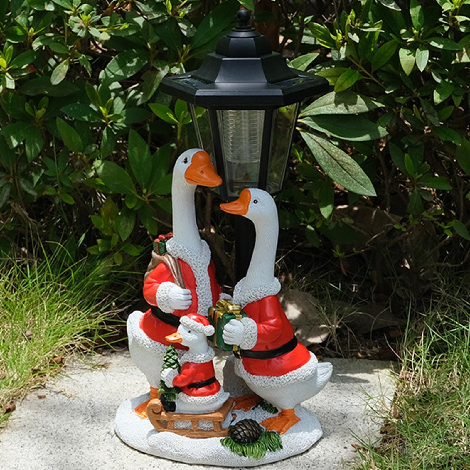 Estatua De Ganso Decoraciones Navideñas Con Sensor Automático Y Luz LED