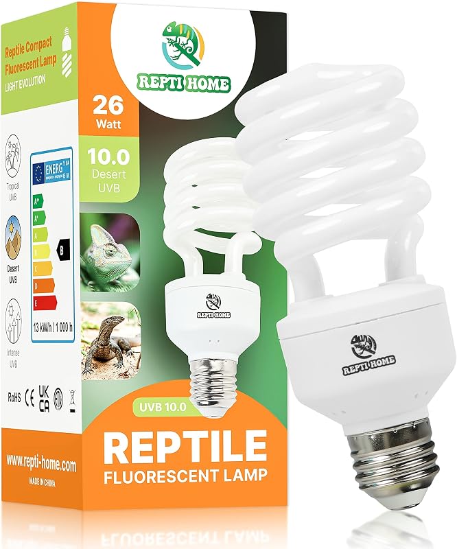 Lâmpada UVB 10.0 para Terrário Desértico REPTI HOME UVA/UVB 26W