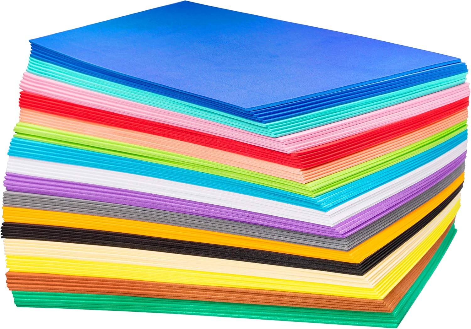 80 Pack EVA Foam Handicraft Sheets, 16 Colors, 6 x 9 Inches, 2mm Thick - Colorful Crafting Sponge Paper for Classroom Art and Craft DIY Projects | Thick and Soft Paper