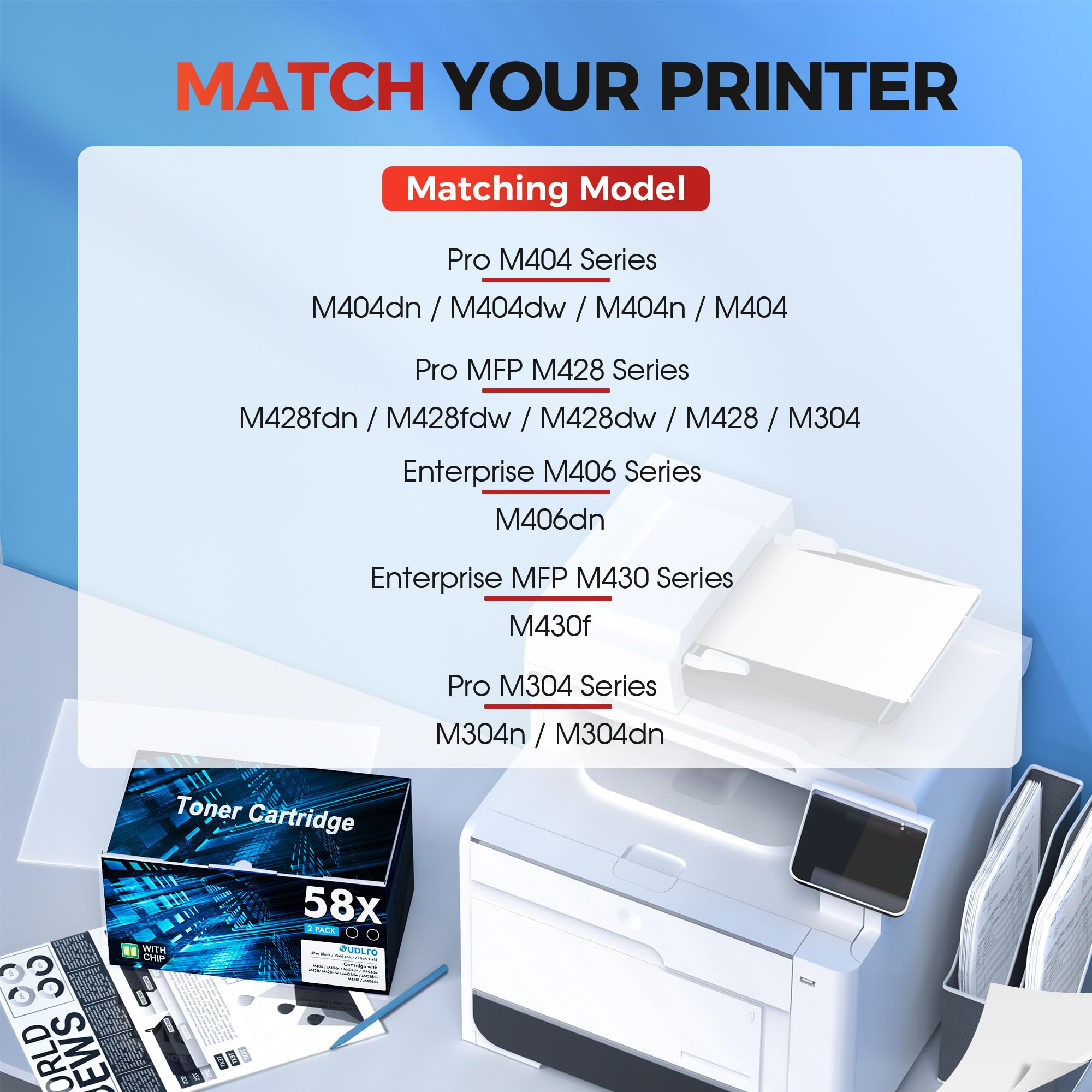 Cartuccia Toner Compatibile CF258X 58X Per HP LaserJet Pro M404dn M428fdw - Senza Chip - Foto 2