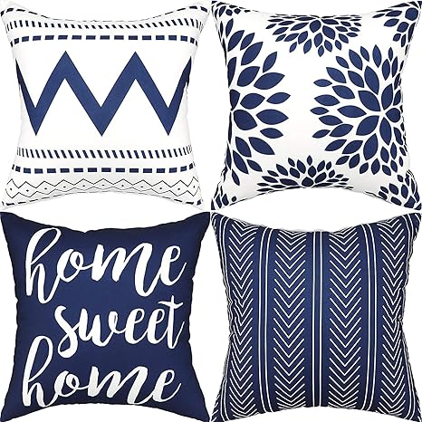 navy blue pillows amazon