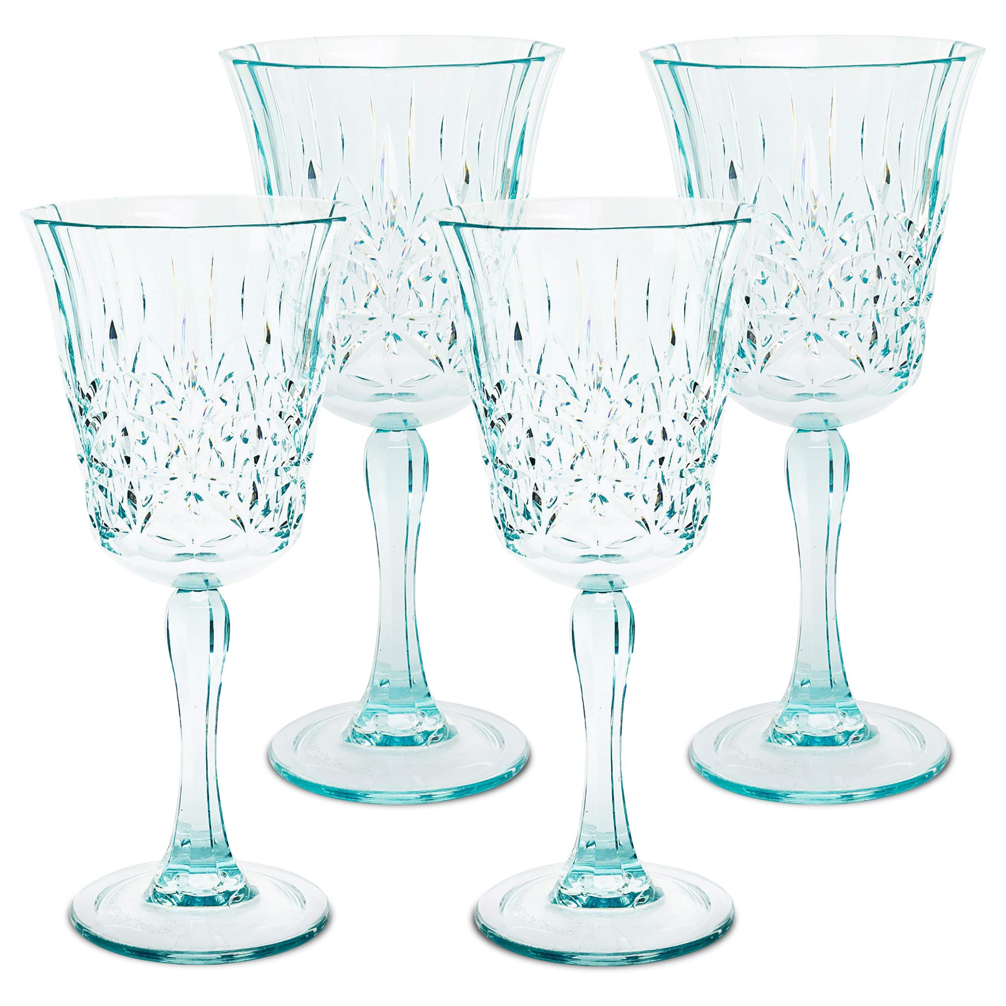 Myrtle Beach - Juego de 4 copas de vino irrompibles para uso en interiores y exteriores, reutilizables, sin BPA, aprobado por la FDA