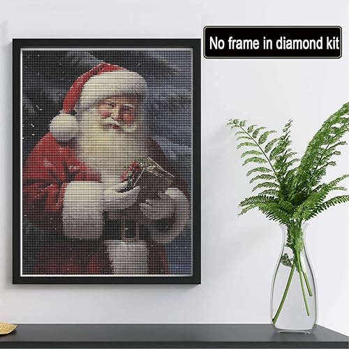 Miniatura 2 de Reofrey Kits de pintura de diamantes para adultos, Papá Noel, arte de diamantes de Navidad, taladro completo redondo con diamantes de imitación,
