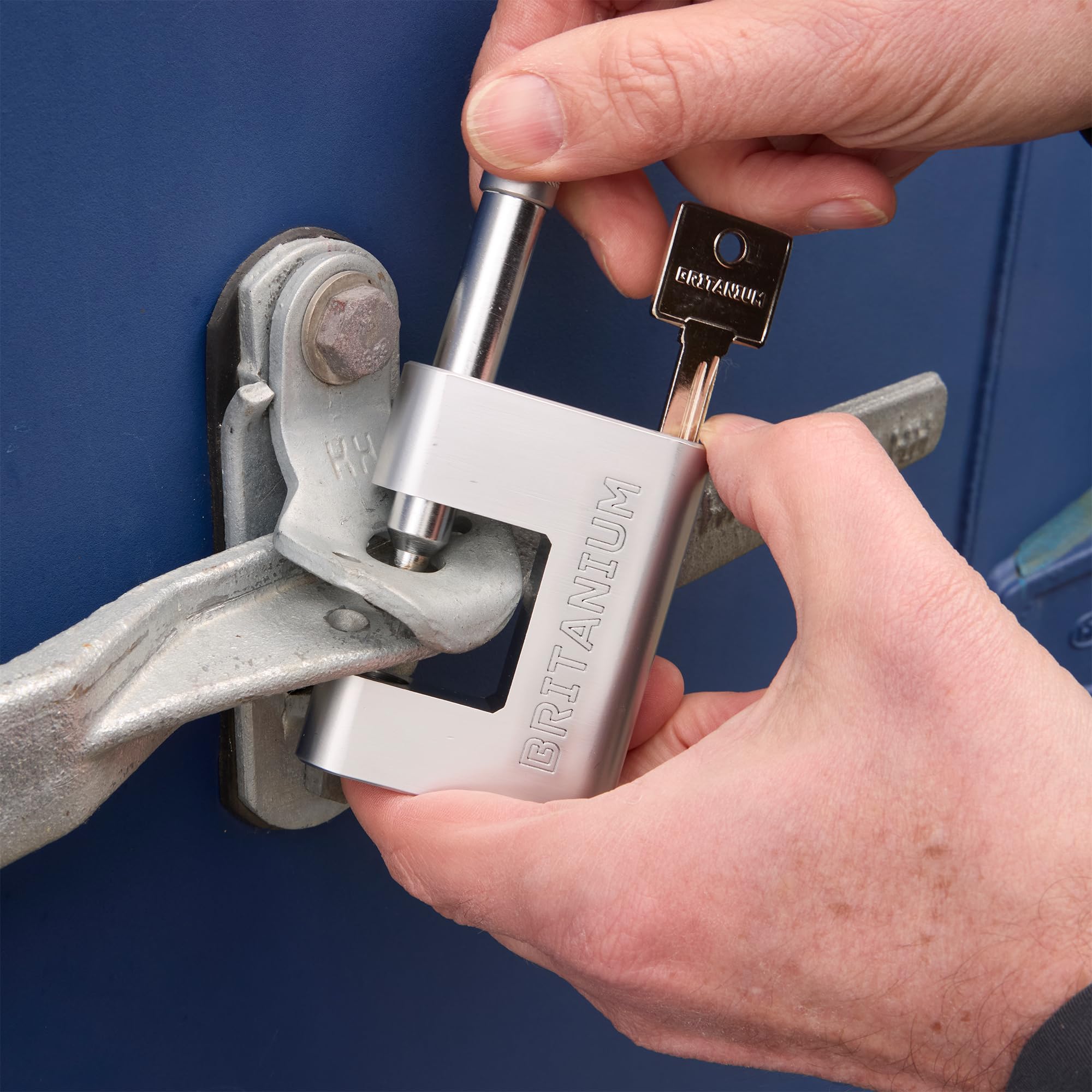 BRB80 Candado seguridad con 5 llaves,Arco resistente a cortes de 13 mm, resistente a la intemperie,Candado seguridad exterior para contenedores, garajes