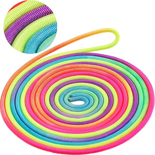 Miniatura 3 de Gejoy 5 piezas de cuerdas de salto chinas coloridas cuerda elástica de goma giratoria juego de fitness para jugar al aire libre en interiores y