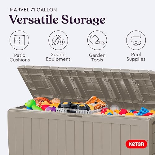 Vista 13 de Keter Gallon - Caja de resina para todo tipo de clima, Marrón