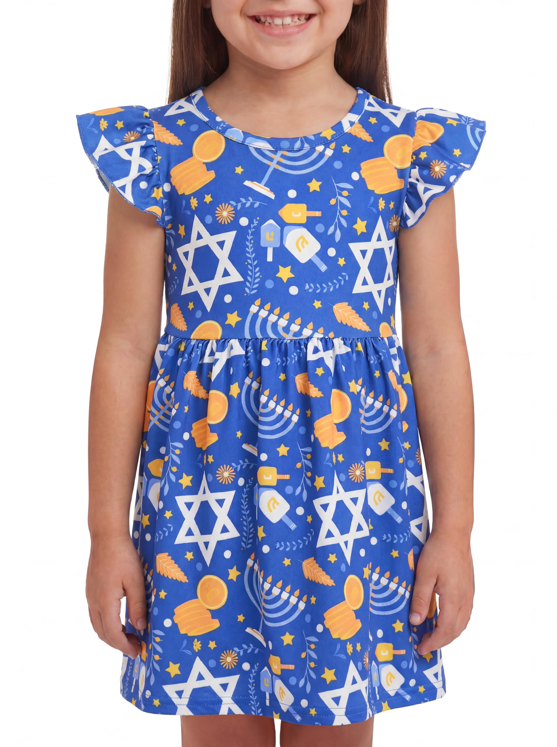 Unique Baby Girls' Short Sleeve Everyday Printed Dresses for Kid and Toddler, Sizes 2T-12Y