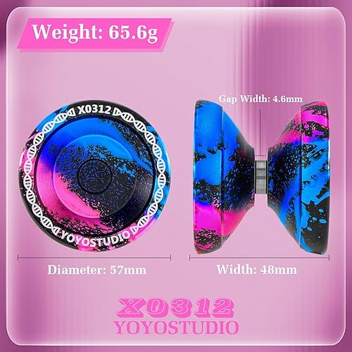 Miniatura 5 de YOYOSTUDIO X0312 - Yoyo de giro de dedo para niños de 8 a 12 años, Yo Yo Yo de metal para niños y adultos con kit de rodamientos Yoyos que no