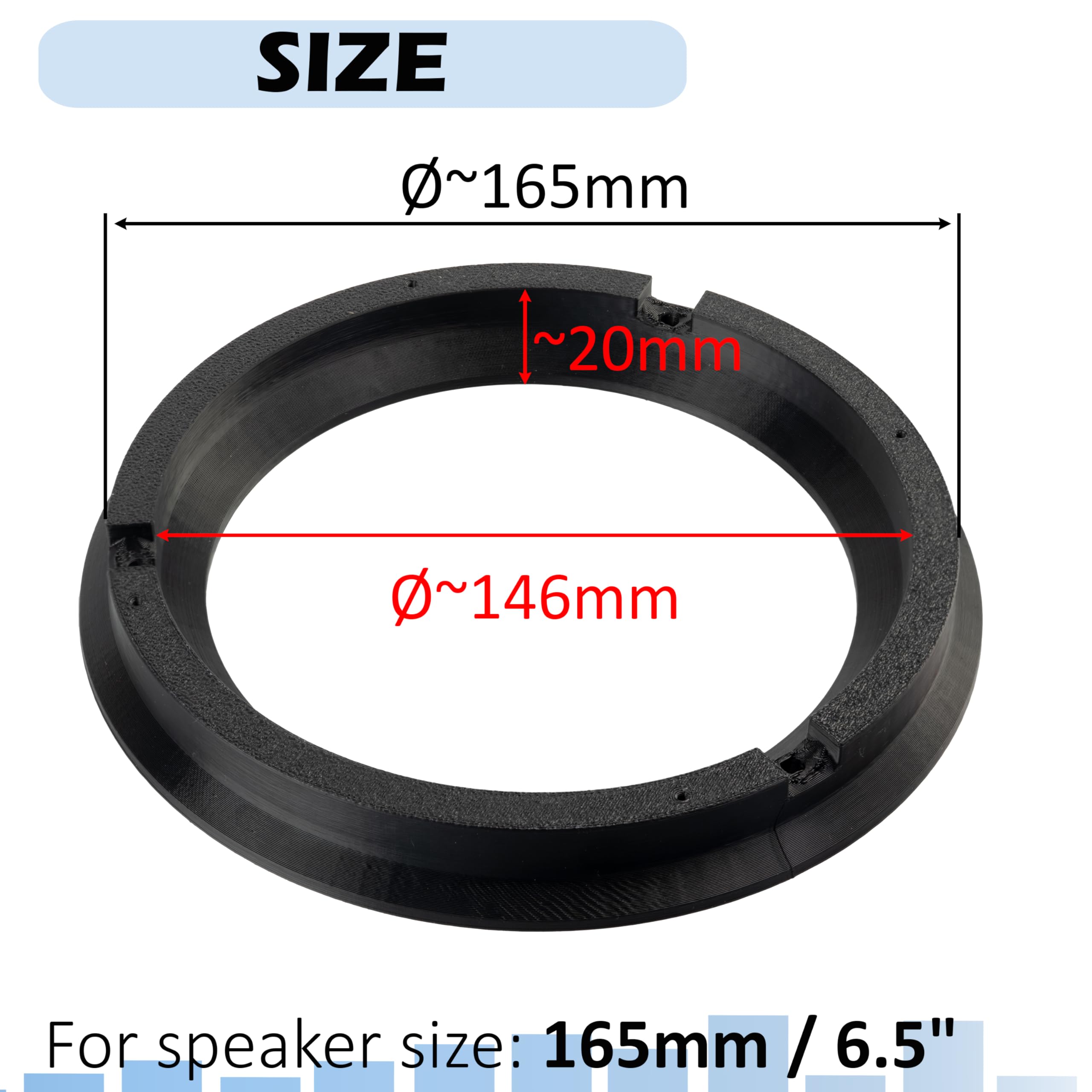 Aerzetix | Kit di 2 adattatori per altoparlanti Ø165 mm | compatibile con Suzuki Swift III(MZ/EZ), IV(FZ/NZ), V(AZ), SX4 I(EY/GY), II/SX4 S-Cross(JY), Grand Vitara II(JT), Opel Agila B, Fiat Sedici