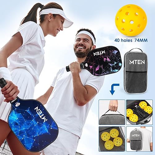 Miniatura 6 de Pickleball Paddles, USAPA Approved Fiberglass Surface Pickleball Set with Pickleball Rackets, Pickleball Paddles Set for Men Women