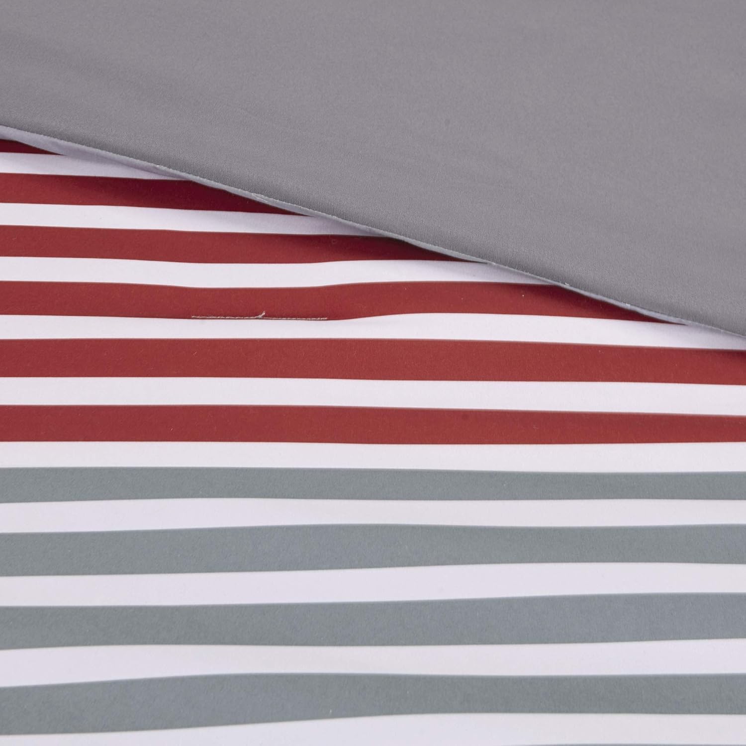 Comfort Spaces Twin XL Comforter Sets with Sheets - Bed in a Bag 6 Pieces Teen Bedding Sets, Red and Grey Stripes Bedding Twin XL, College Twin XL Bed Set with 2 Side Pockets Bedroom Organizer - Image 13
