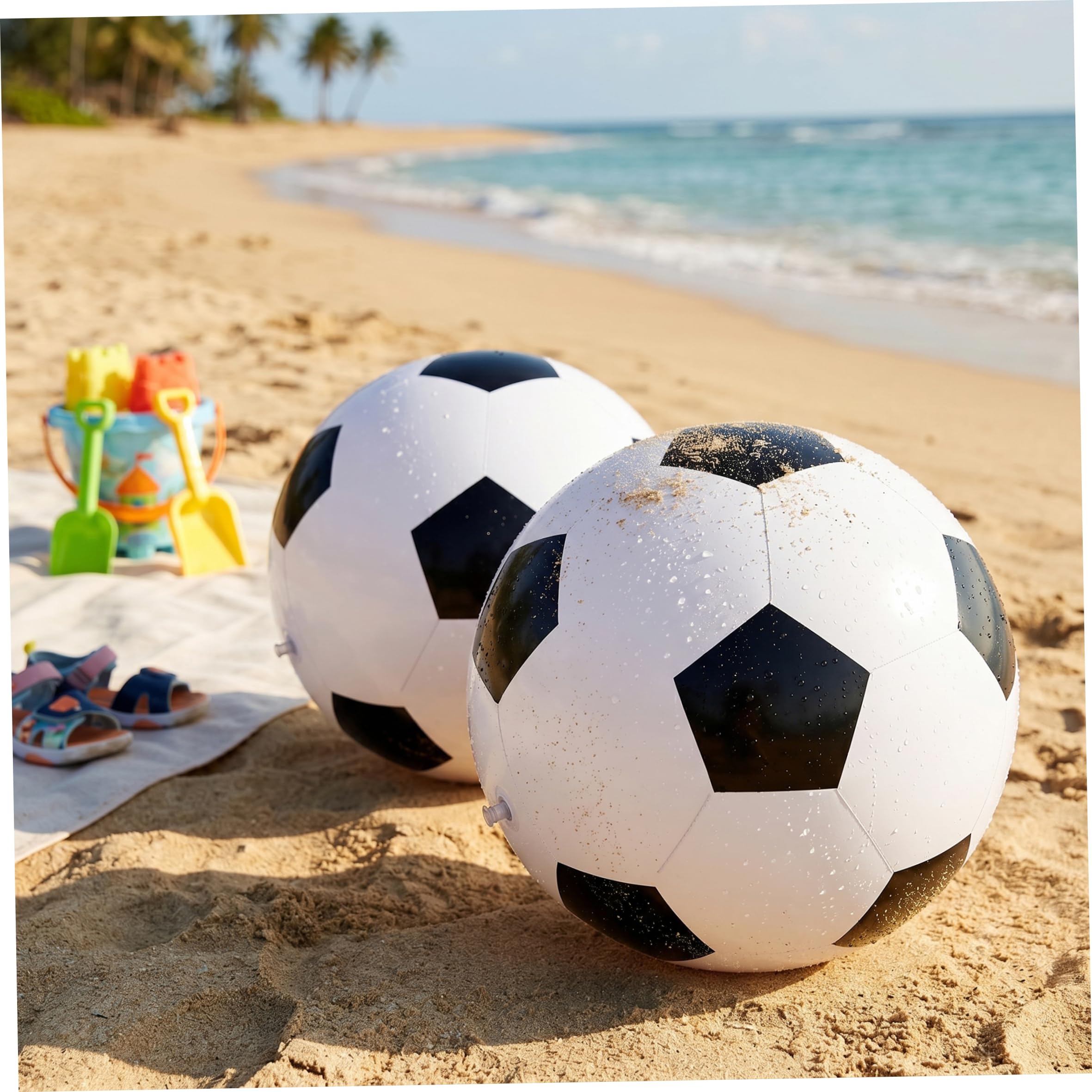 Balón de fútbol Inflable Gigante de 2 uds., Pelota de Playa de fútbol Inflable de PVC para diversión al Aire Libre, Gigante de 39, 37 Pulgadas