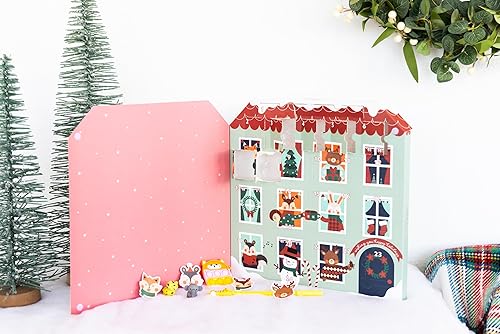 Miniatura 8 de Little Pear Calendario de Adviento navideño de papelería, suministros escolares con temática de animales, regalos de cuenta regresiva de Navidad