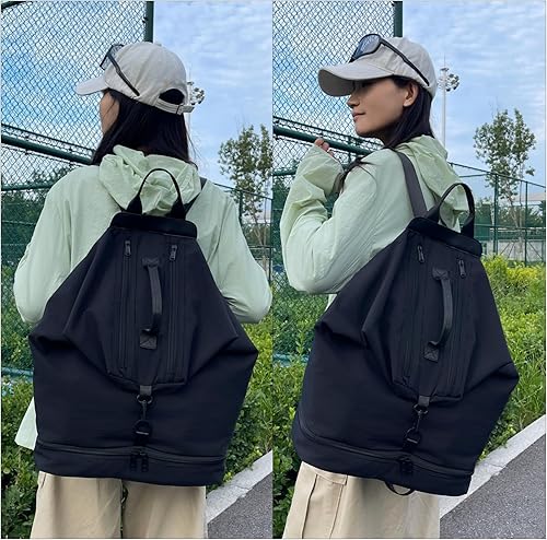 Miniatura 7 de Mochila de gimnasio, pequeña bolsa de gimnasio con compartimento para zapatos, mochila de viaje ligera, para entrenamiento, deportes, casual,