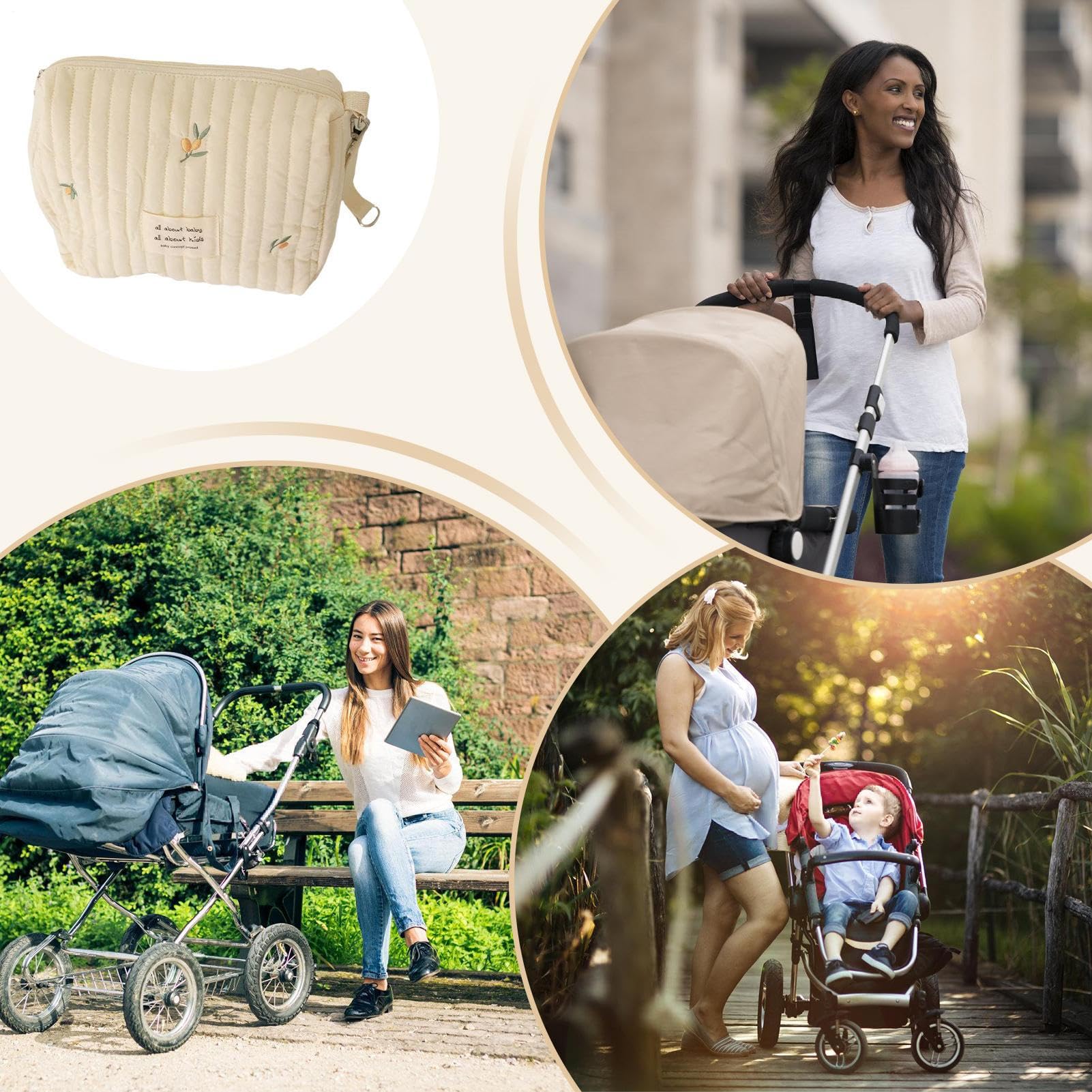 Generico Borsa Da Viaggio Per Passeggino | Borsa Da Viaggio Per Passeggino,Borsa con Zip Grande Capacità per Biberon Salviette Telefono Chiavi e Accessori Pulizia
