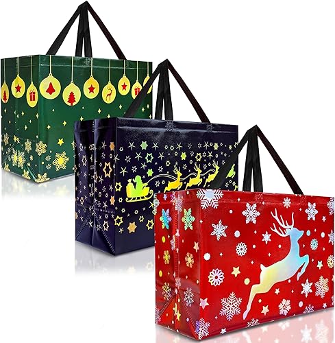 Miniatura 149 de Nush Nush Bolsas de regalo doradas extragrandes – Juego de 12 bolsas de regalo reutilizables extra grandes con asas – Bolsas de regalo XL perfectas