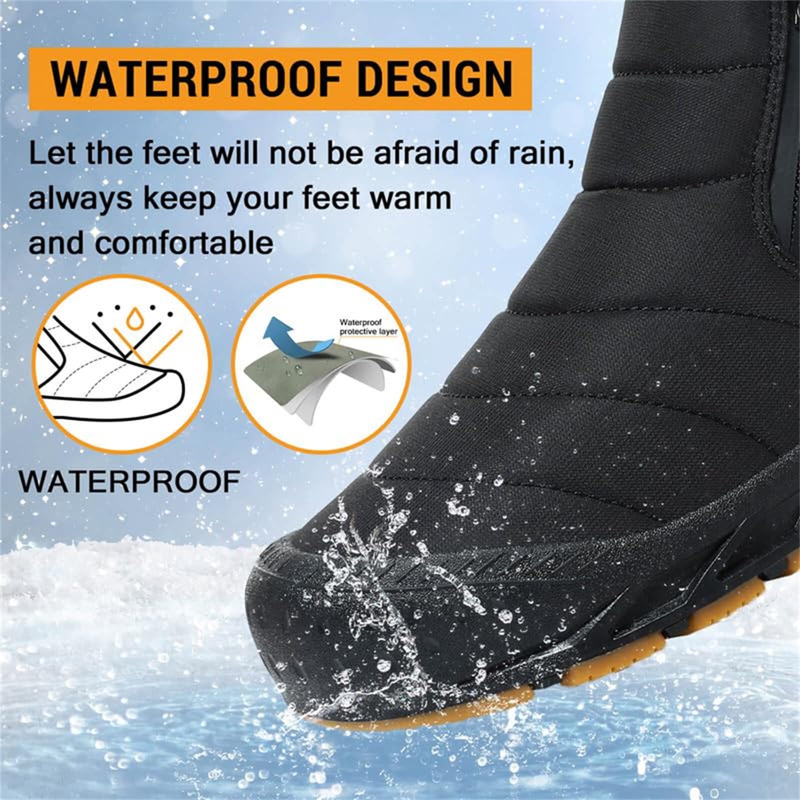 Hanani Stivali Uomo Invernali Caldo Stivaletti da Neve Comode Cerniera Donna Scarpe antiscivolo Caviglia Boots
