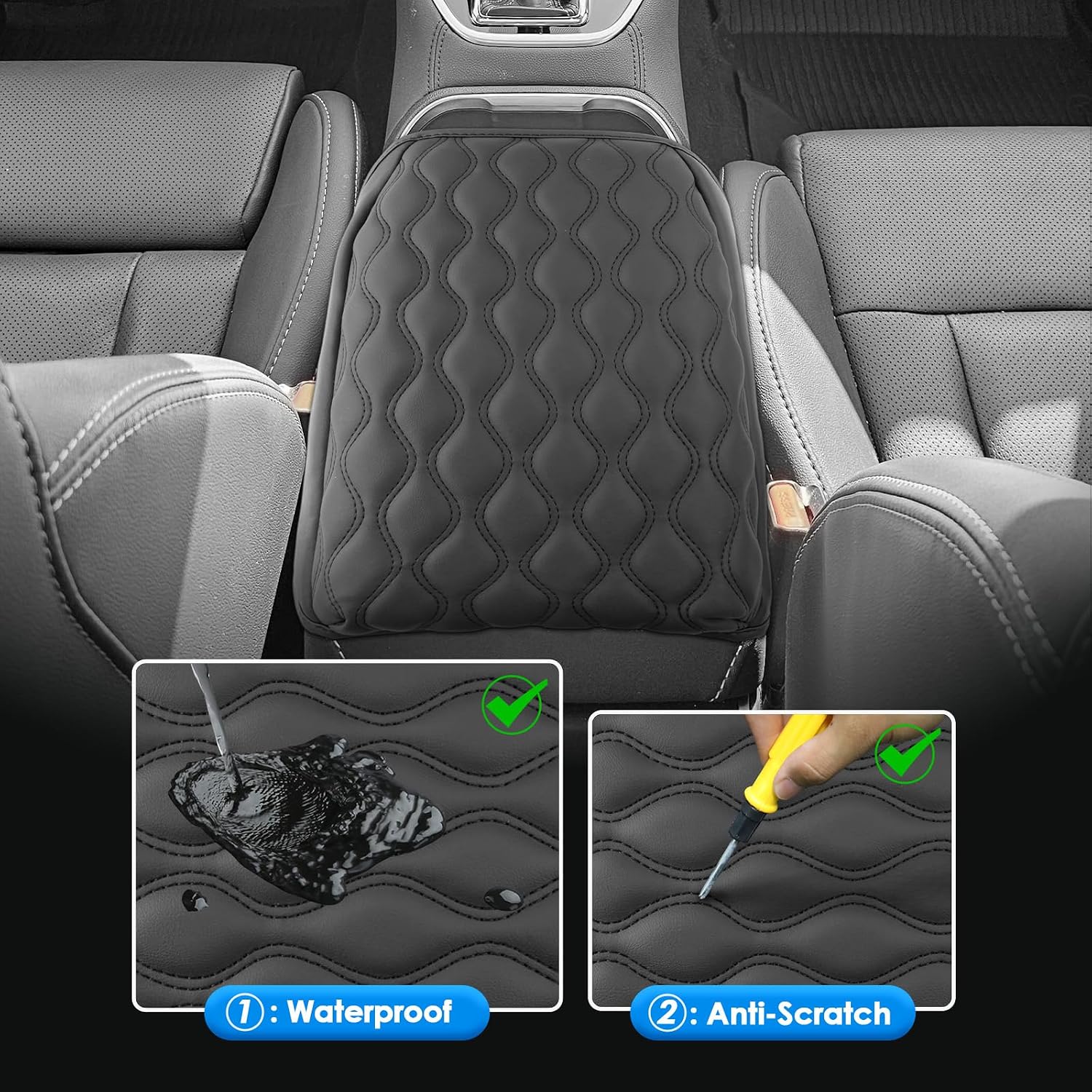 2020-2025 2026 Outback Center Console Cover for Subaru Outback (Base/Premium/Onyx Edition/Limited/Wilderness/Touring/XT), Cushion&Comfy Leather Armrest Cover 2025 Outback Accessories (Padded)