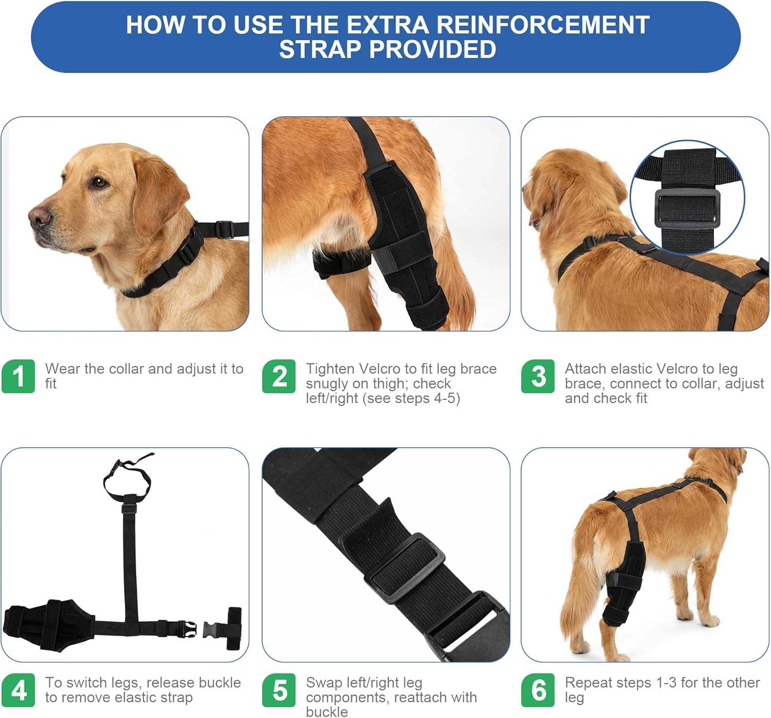 Dog Knee Brace for Torn ACL & Hind Leg Support, Adjustable Dog Hip & Leg Brace for Arthritis Relief, Cruciate Ligament, Joint Stability & Injury Recovery, Fits Small & Medium Dogs(Black, S)