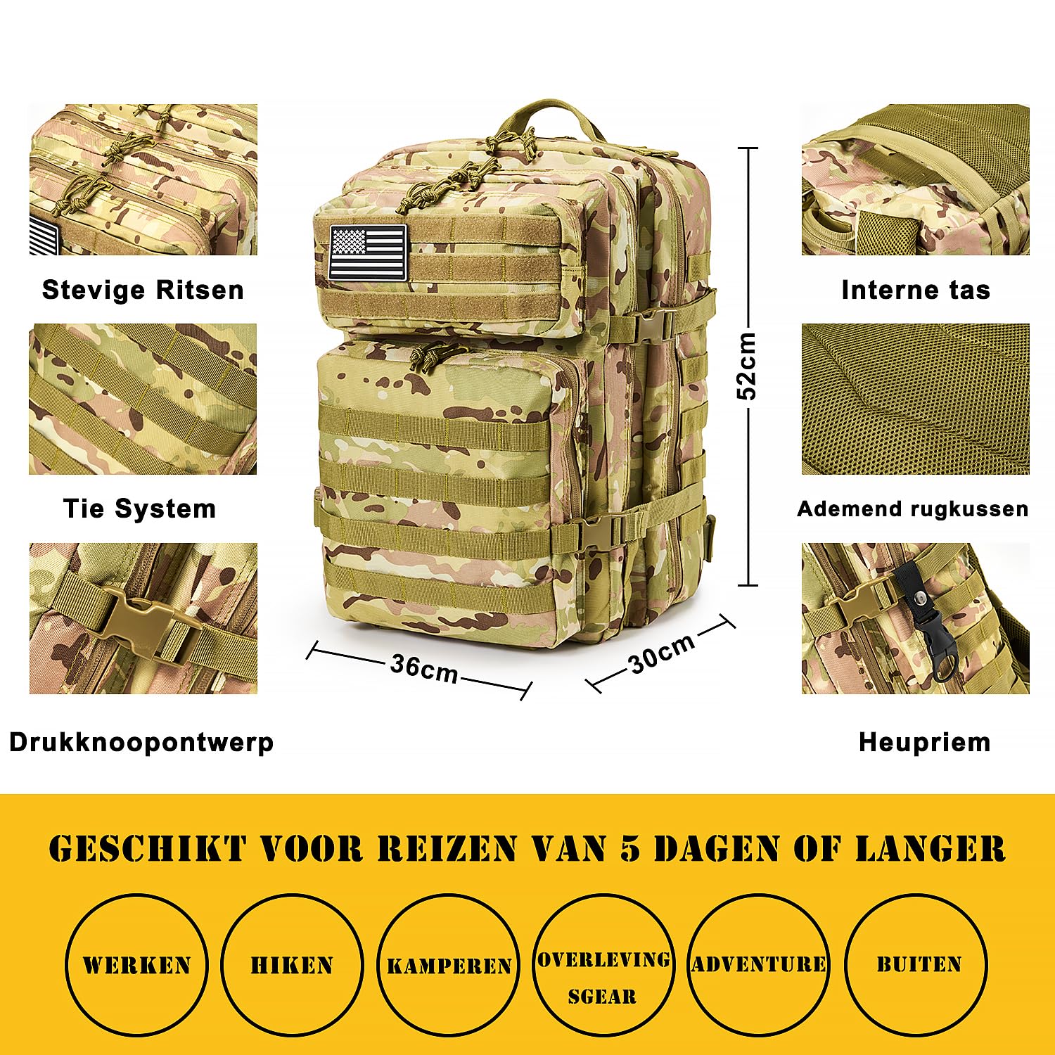 LIVABIT SOS Bug Out 3 Day Backpack First Aid Kit Emergency Survival Gear Black 638029771641 - Foto 9