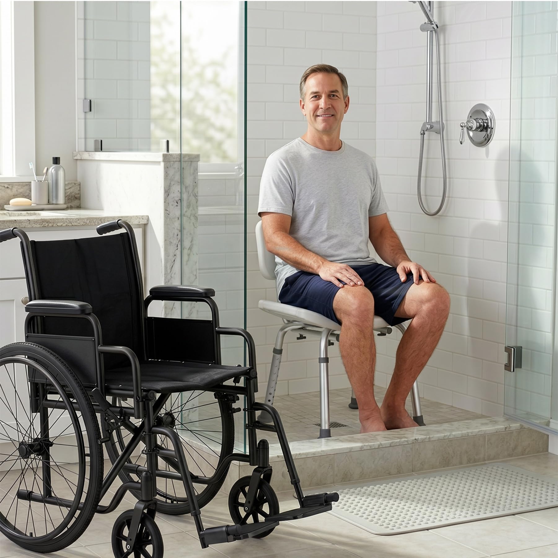 Vaunn Silla de Ducha Ajustable para bañera de SPA con Respaldo extraíble