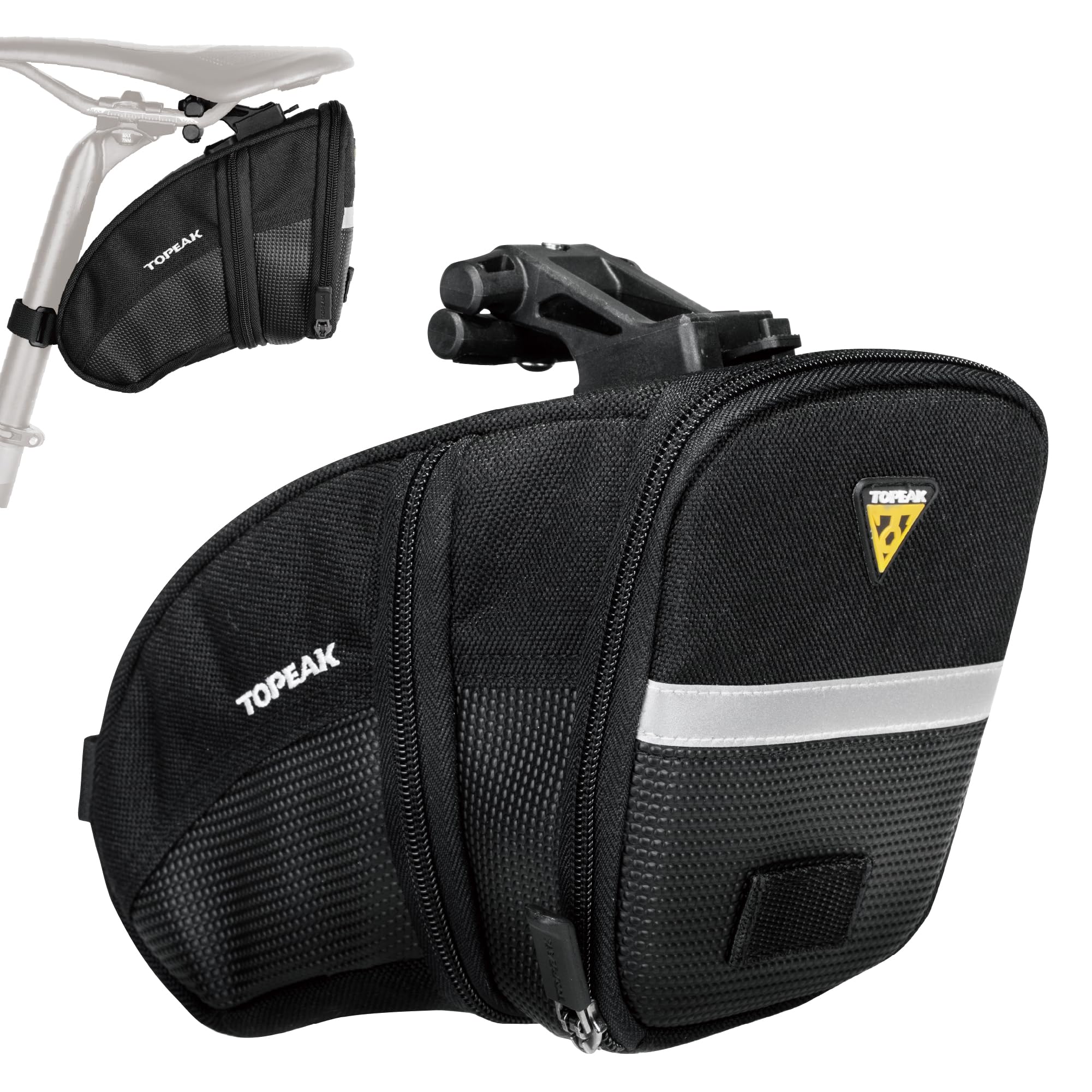 Topeak Bicycle Saddle Bag, Hard Shell, Synthetic Fabric, Vehicle-Specific Mount, 1 Compartment, Buckle Closure