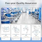 amseatec Office Chair, Executive PU Leather Chair, Ergonomic Computer Desk Chair with Lumbar Support and Adjustable Flip-Up Arms, Rocking Task Chair, White