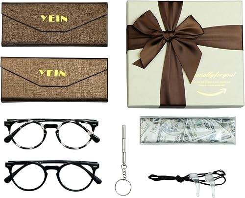 Miniatura 6 de YEIN Paquete de regalo 2 pares de anteojos de lectura bifocales, lentes de sol grises fotocromáticos, aumento de 0.00+1.50 para hombresmujeres