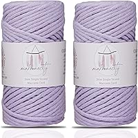 Vista 20 de Makromecity, Cordón de macramé de un solo hilo de 3 mm x 100 yardas (300 pies) Hilo de algodón azul marino de 3 mm de un solo hilo para arte