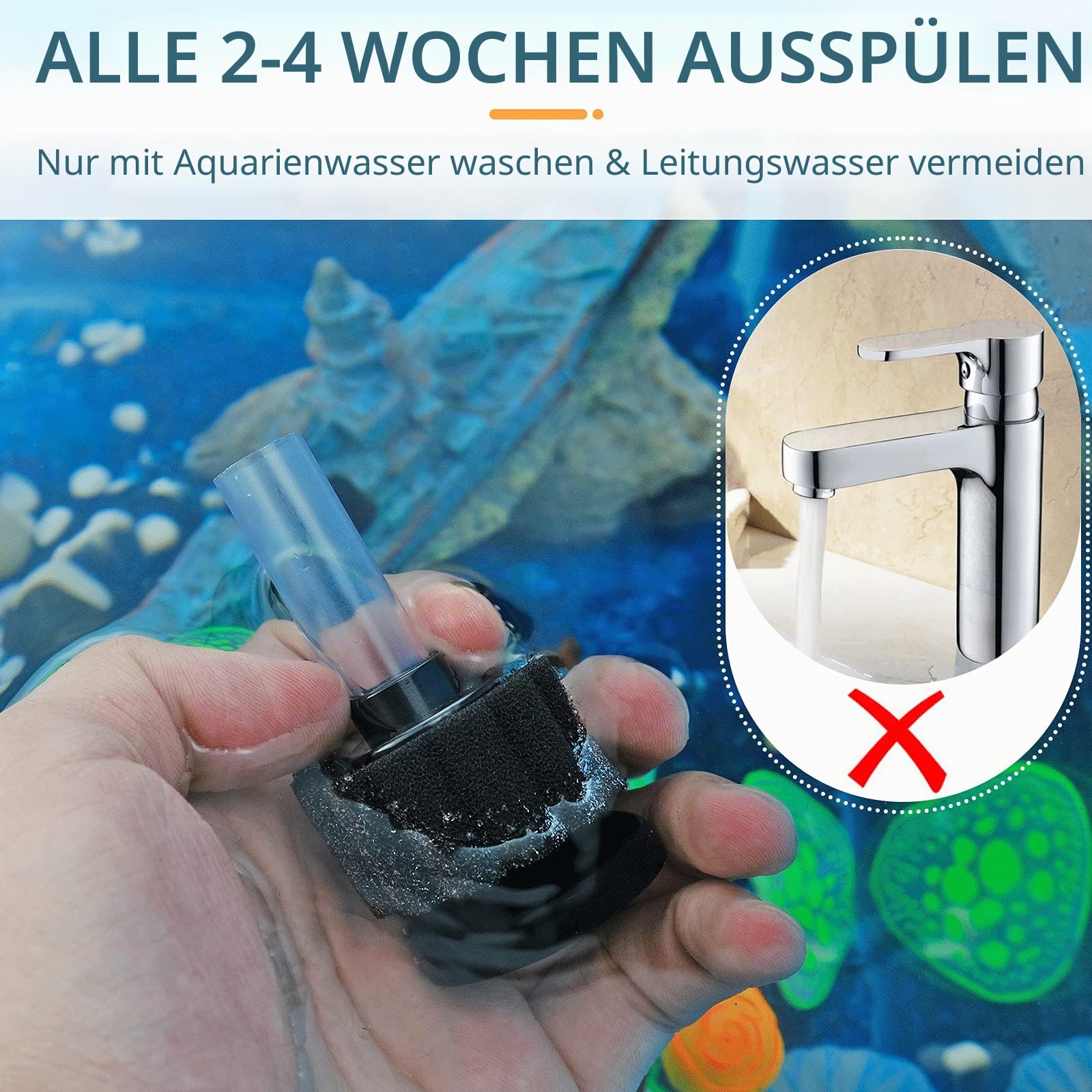 Pawfly Aquarium Schwammfilter, Aquarium Filter Klein mit Luftschlauch und Regelventil mit Zubehör für Kleine Aquarien bis zu 12 L