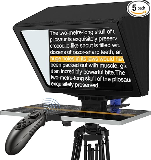 9.30-inch Aluminium teleprompter with 70/30 Split Glass for Mobile and Camera Shooting, Compatible with S-Telepromter app for iOS/Android