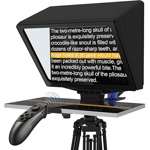 9.30-inch Aluminium teleprompter with 70/30 Split Glass for Mobile and Camera Shooting, Compatible with S-Telepromter app for iOS/Android
