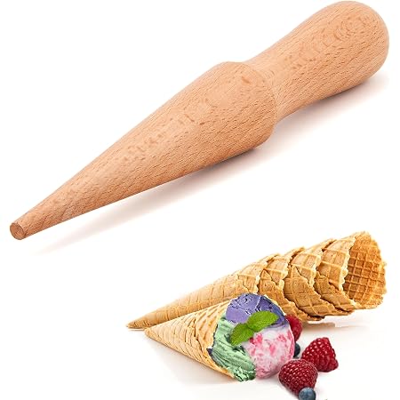 Ooyhool 2Pcs Ice Cream Cone Molds - Reusable Wooden Cream Horn Molds For Waffle Cones - View #8