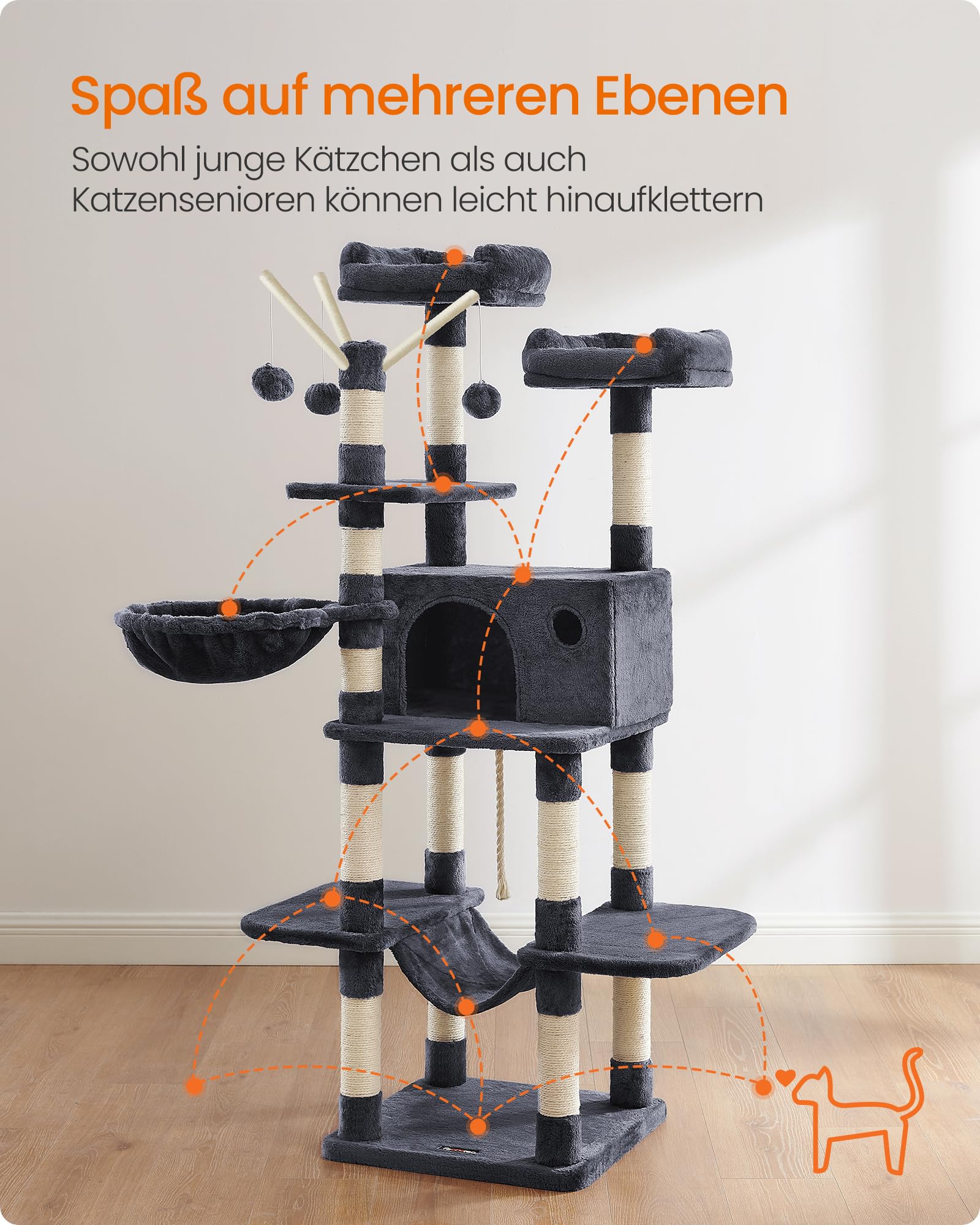 Feandrea Kratzbaum, L Katzenbaum, 158,6 cm