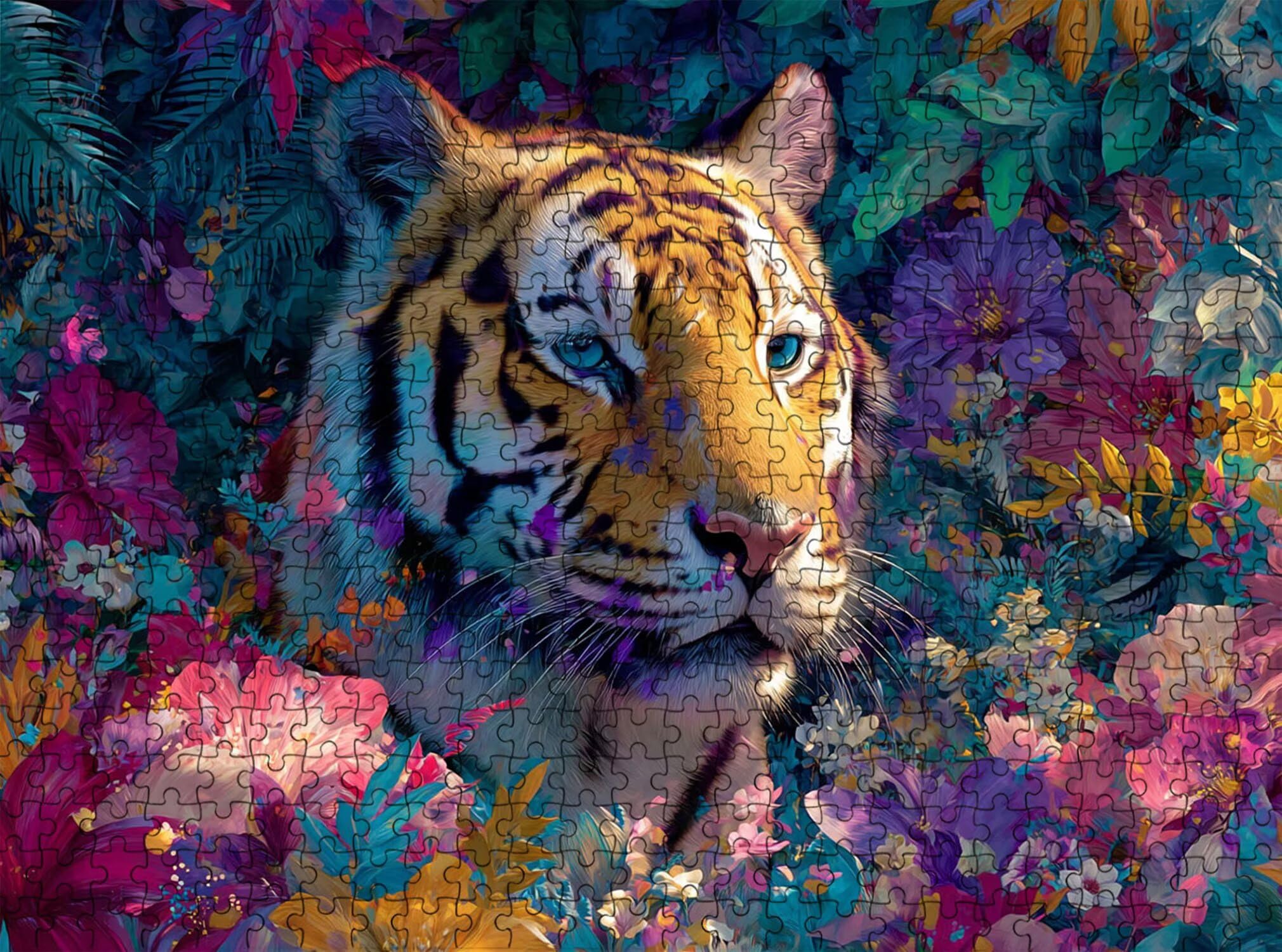 Puzzle 2000 Pezzi Classici, Puzzle tigre foresta-2 99 x 70 cm, Gioco Educativo e Antistress in Legno con Poster Incluso, Ttività DIY per Famiglia, Regalo per Appassionati, Decor Parete Casa, f0-620