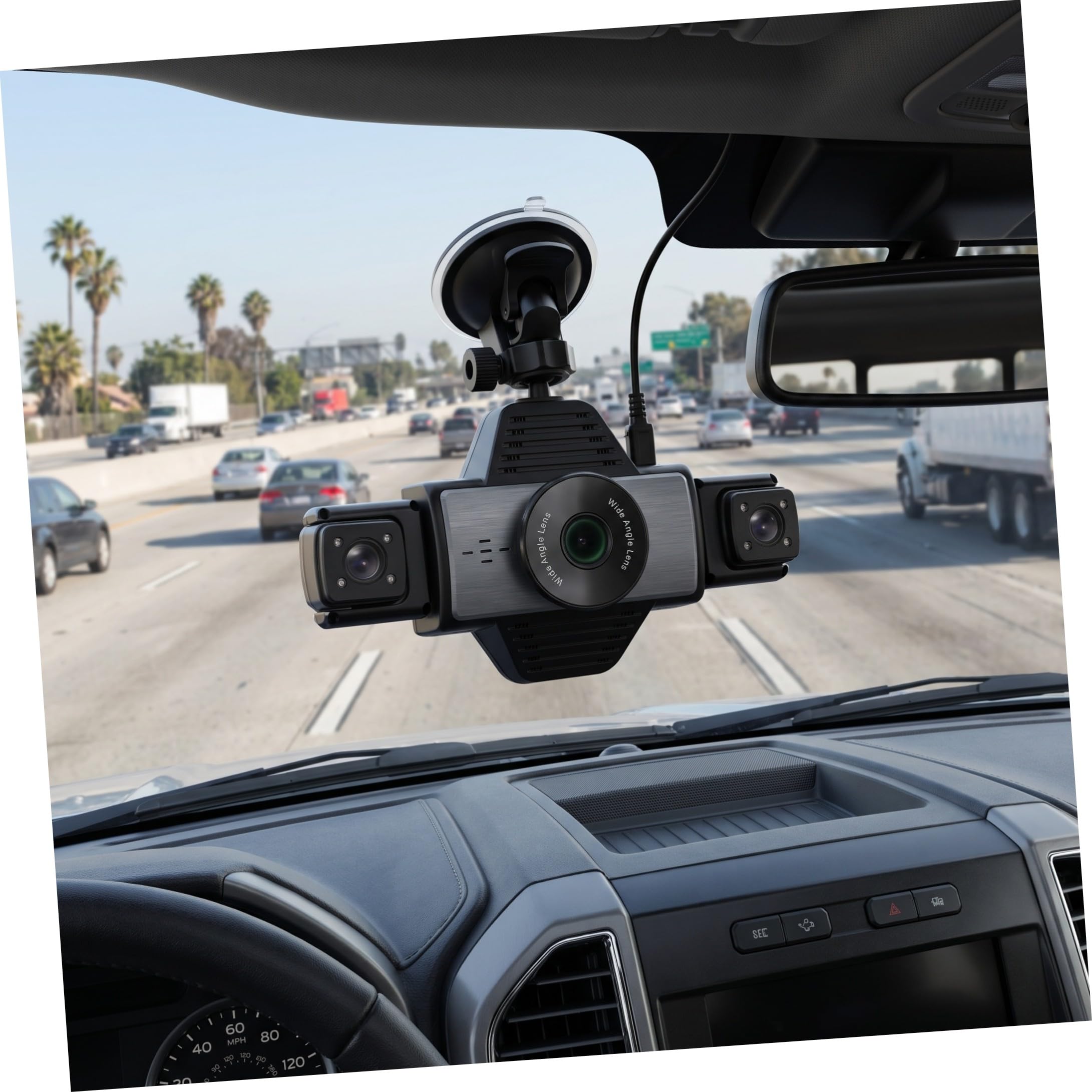 Dash Cam per Auto con Wifi e Visione Notturna Infrarossi | Registrazione Automatica in Loop, Resistenza a Temperature Estreme, Nero Abs