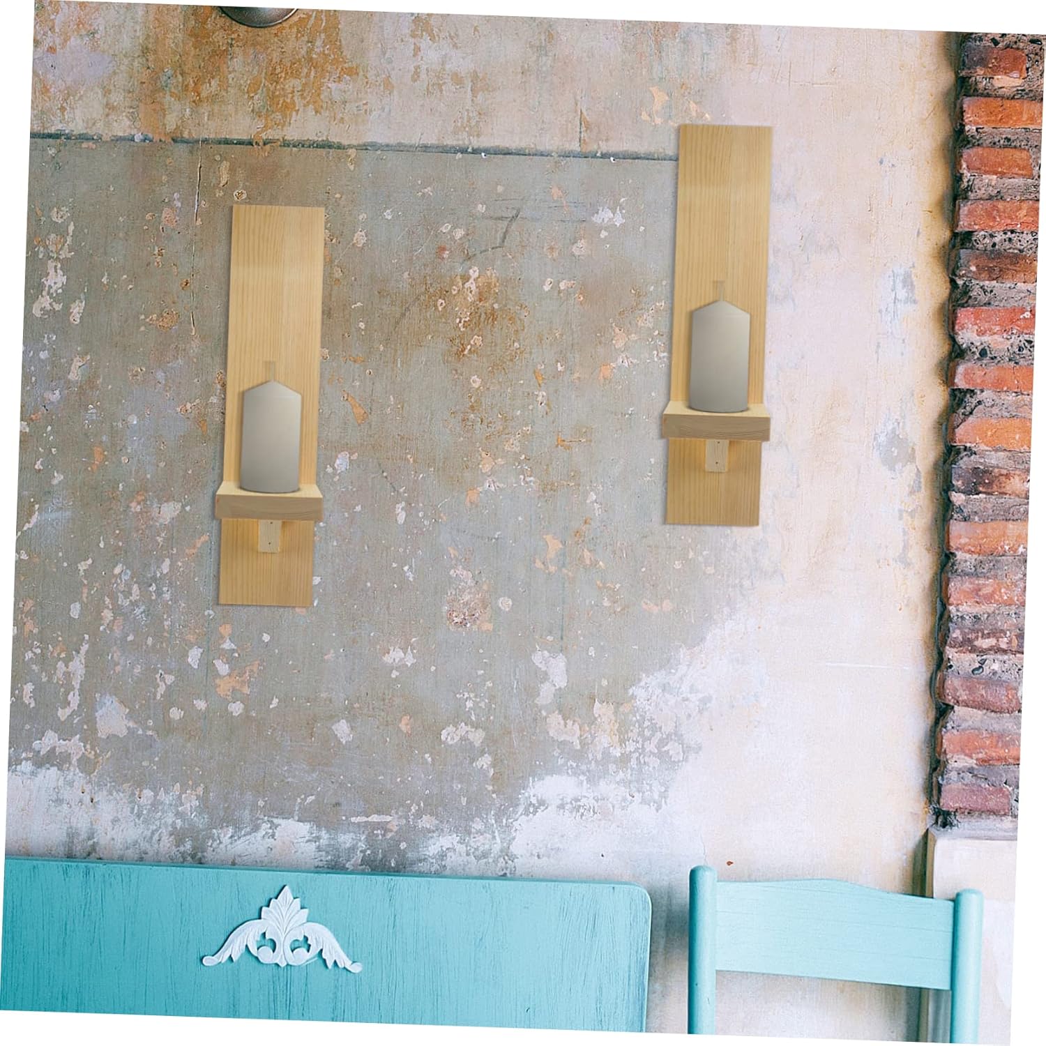 Cabilock Wooden Wall Sconce Candle Holder Rustic Tealight Candle Holders for Wedding Centerpiece and Home Decor Vintage Style Hallway Wall Art Accent Natural Wood Craftsmanship