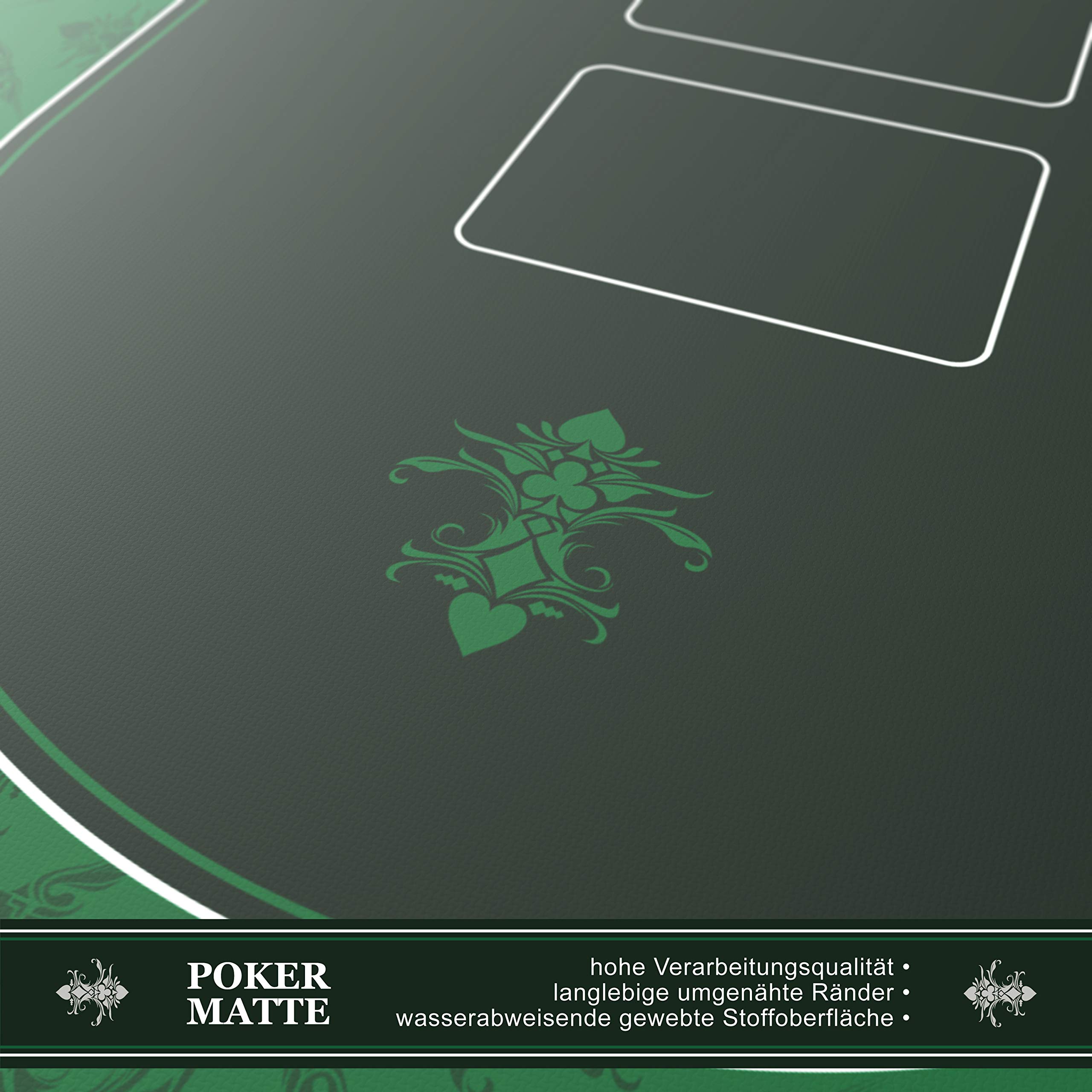 CSL - XXL Deluxe Pokermatte 1000x600mm - XXL Poker Unterlage Pokertisch mit Motiv - Tischunterlage Large Size - Pokertischauflage Green