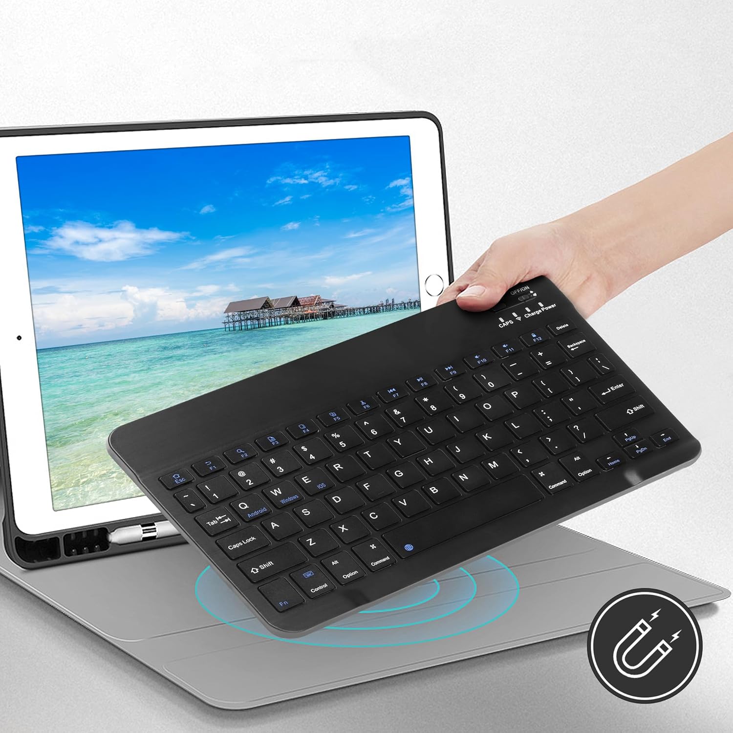 Bluetooth Keyboard and Mouse Combo,Portable Rechargeable Slim Wireless Keyboard and Mice for Computer/Desktop/PC/Laptop/Surface and Windows 10/8/7(Black)