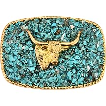 Horse Belt Buckles for Cowboy Christmas Halloween Vintage Turquoise Belt Buckle Gifts for Men Women