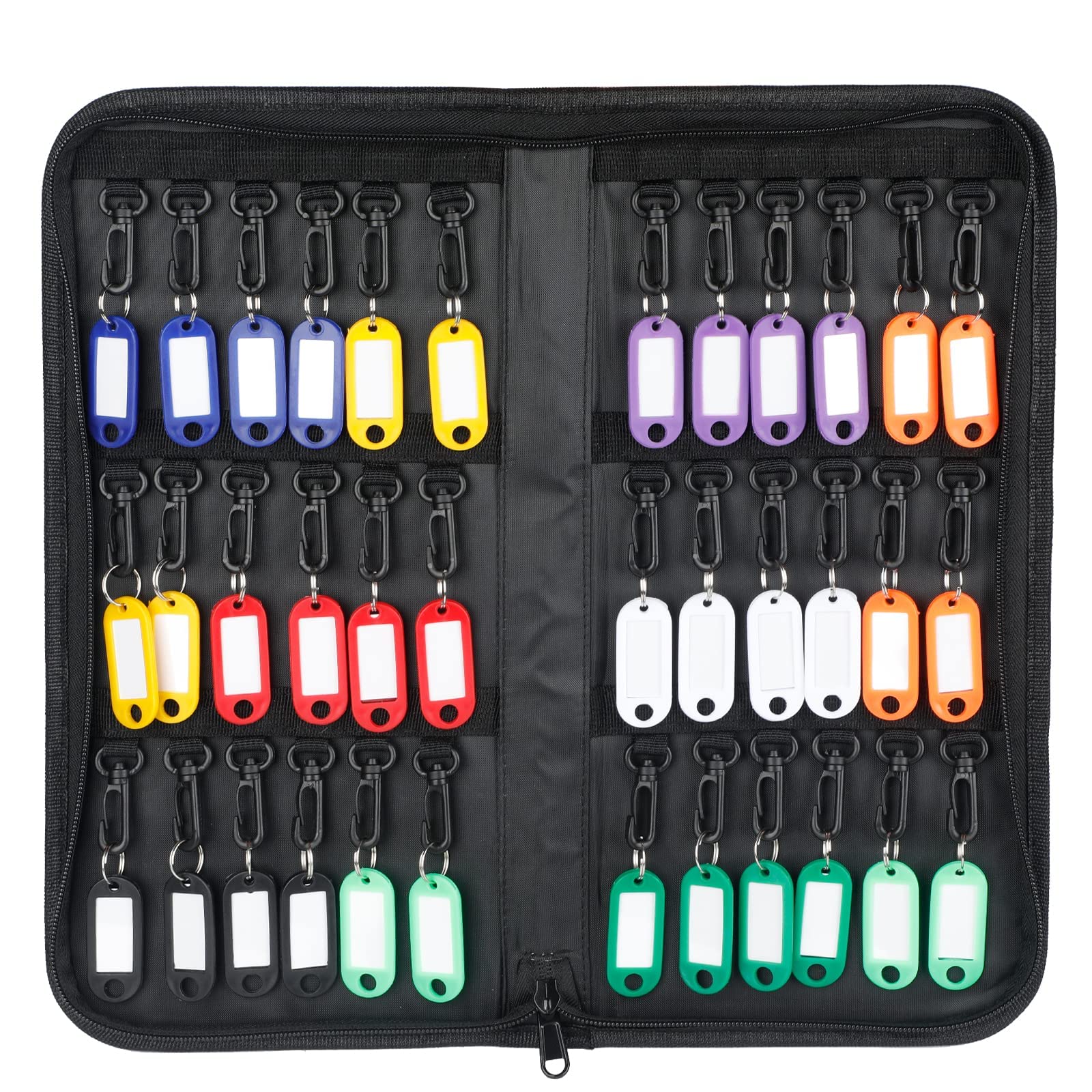 Uniclife Zippered Key Case Organizer Waterproof and Fireproof Key Binder with 36 Hooks and Tags Portable Key Storage Book for Offices Real Estate Agencies Hotels and Rental Management-image-14