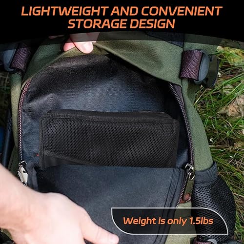 Miniatura 5 de Silla de campamento portátil de bolsillo, taburete de campamento plegable ultraligero con bolsa de transporte compacta, capacidad de 220 libras para