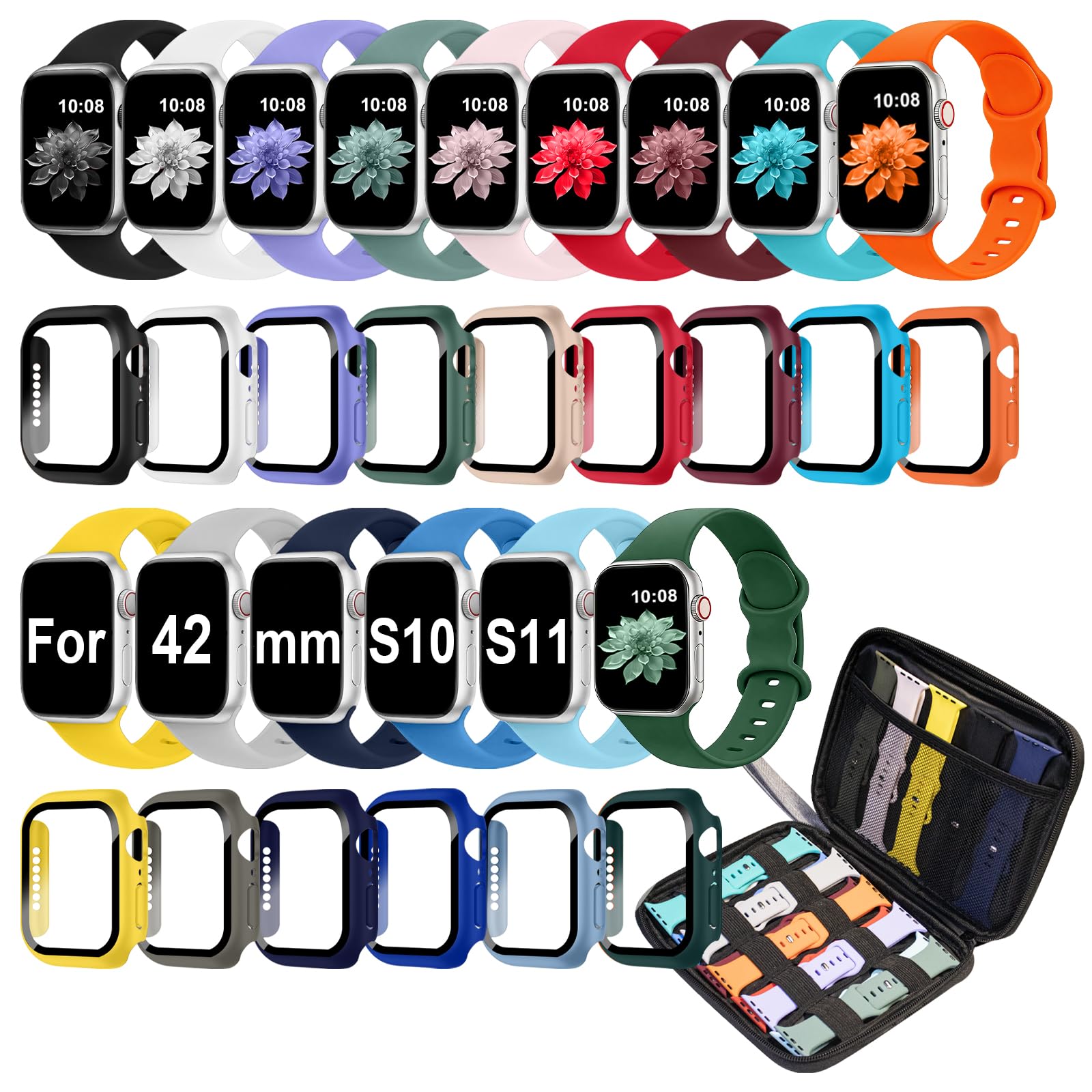 Photo 1 of 15Pack Silicone Watch Band Screen Protector for Apple Watch Band Women Men