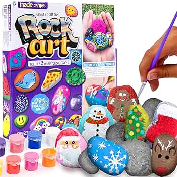 Amazon.com: Made By Me Rock Art Kit, Rock Painting Arts and Crafts