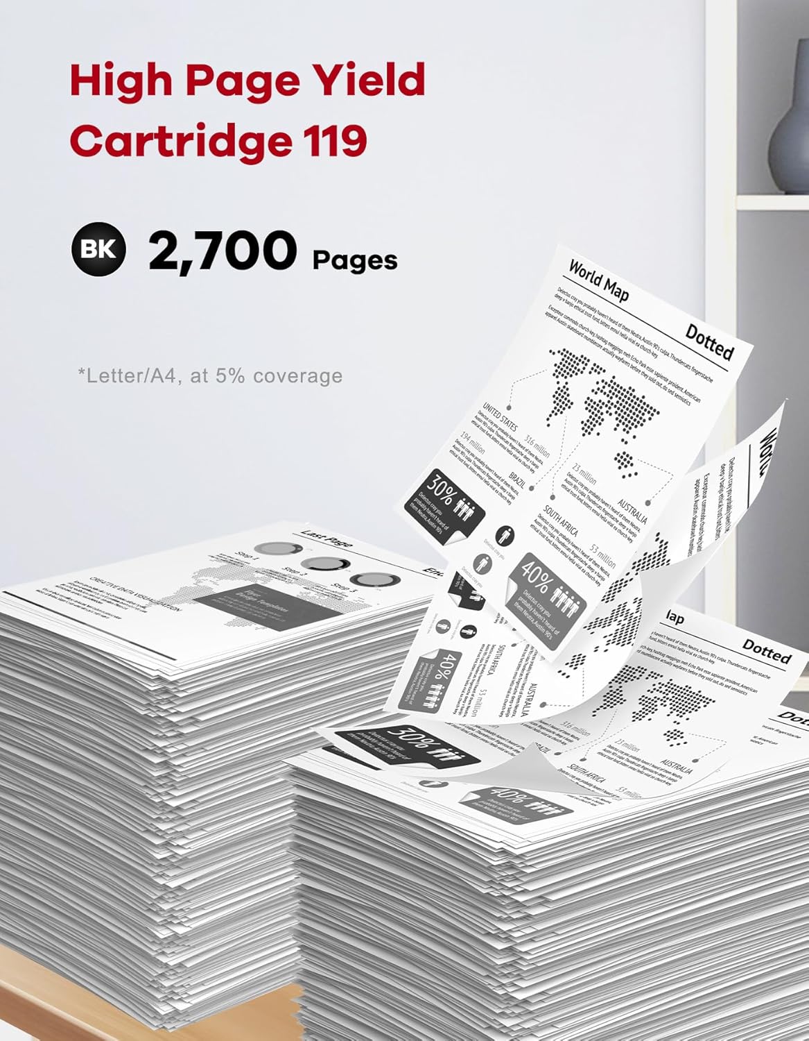 119 Black Toner Cartridges 2-Pack CRG-119 Replacement for Canon 119 Toner Cartridge for Canon imageCLASS MF414dw MF416dw MF419dw MF5950dw MF5960dn LBP251dw LBP253dw LBP6670dn Printer Ink 3479B001