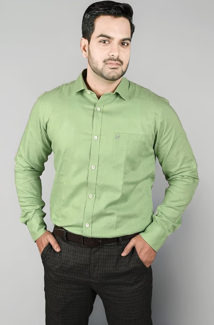 『TEN BAJA SHIRT L GREEN』 Jack & Jones Hedge Green Linen Slim Fit Shirt