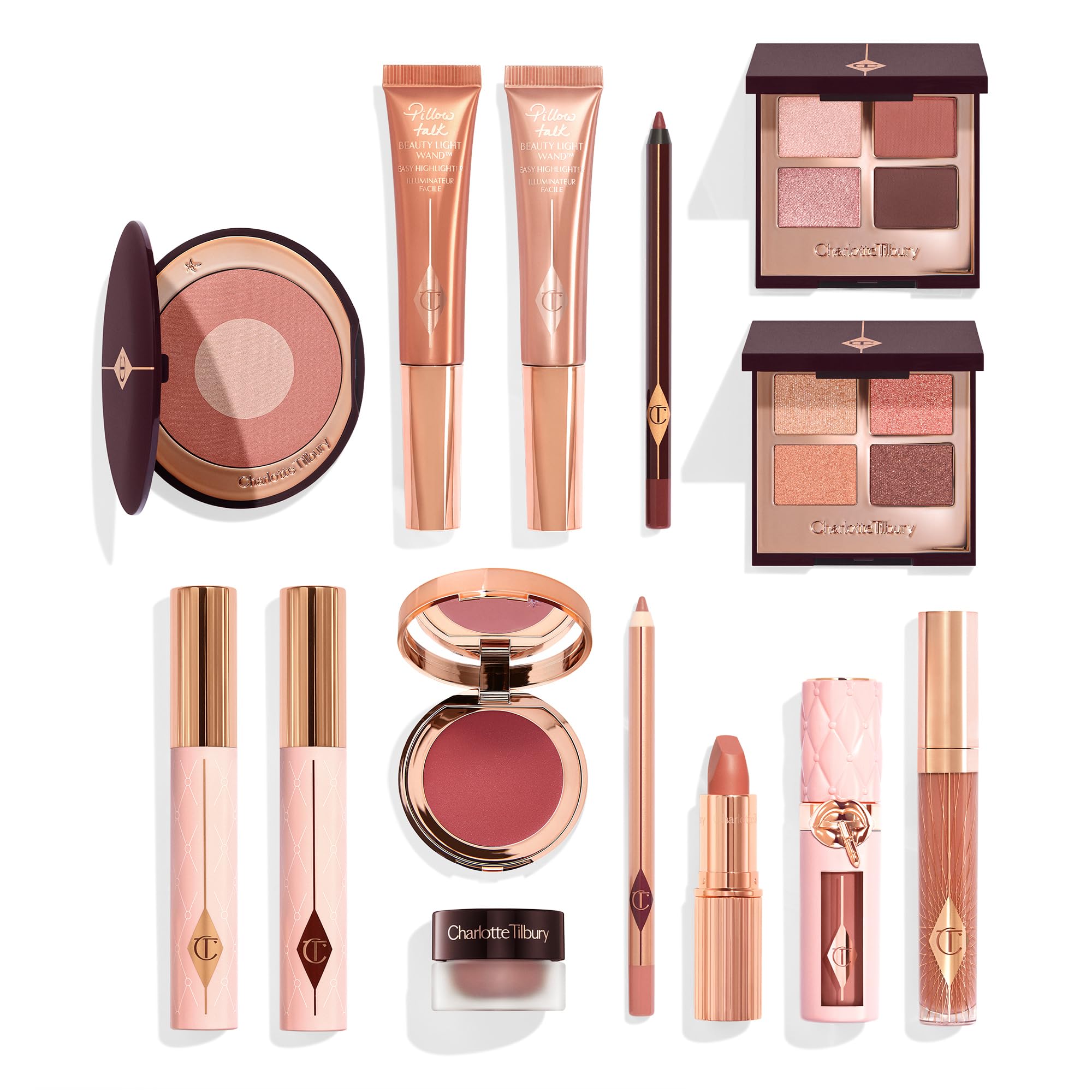 Charlotte Tilbury Pillow Talk Dreams Come True Makeup Kit - Limited Edition 15-Piece Beauty Gift Set with Lip, Eye & Cheek Makeup Essentials in Iconic Nude-Pink Shades (15 Count)