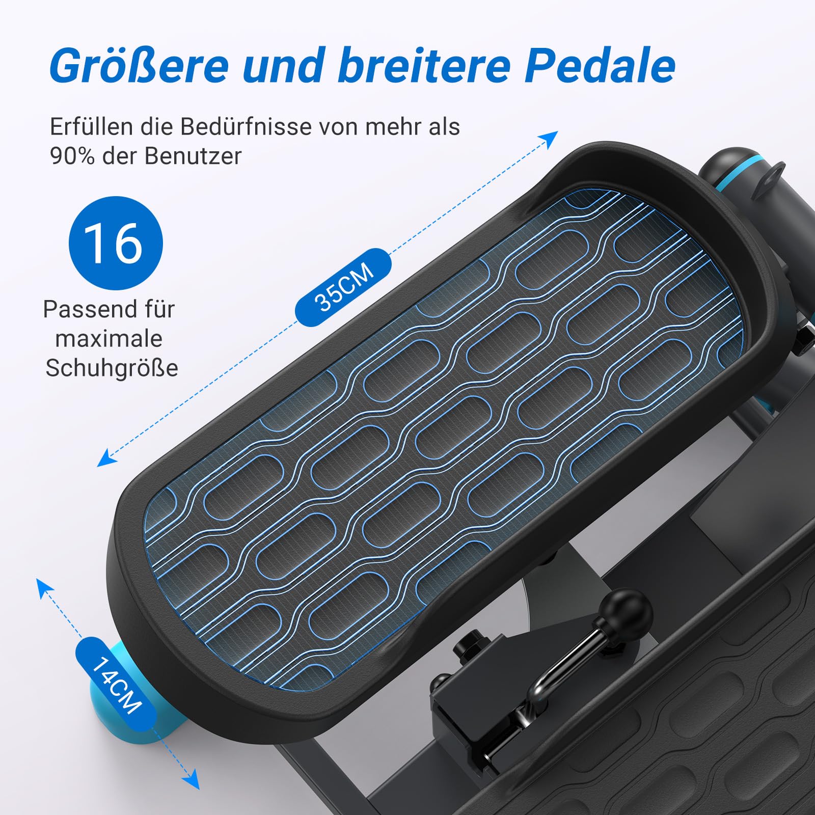 MERACH Mini Stepper Fitness 2 in 1 für zu Hause, leise Twister 150 kg mit LCD-Display und Widerstandsbändern, für Training von Beinen, Armen und Gesäß