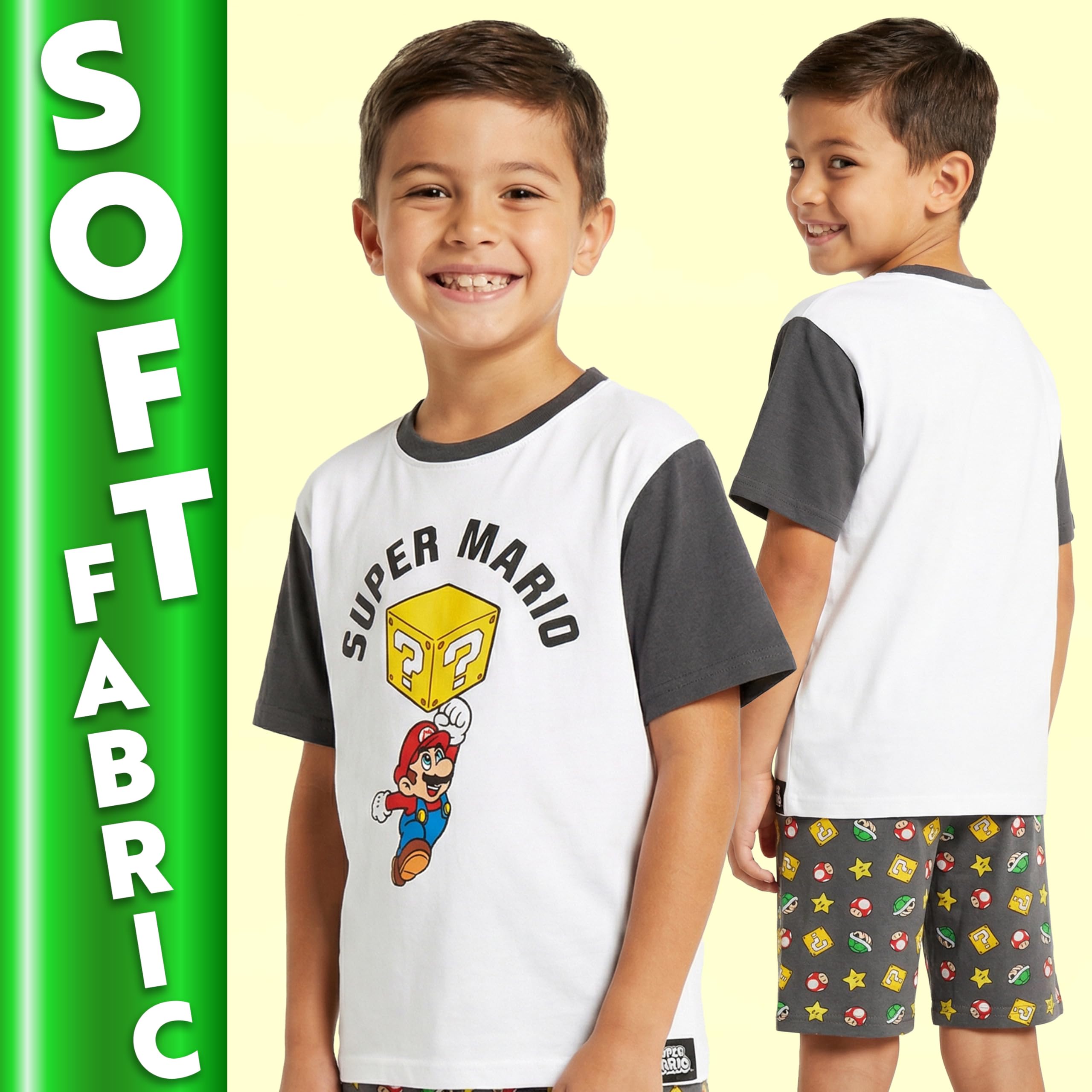 Super Mario Pijama Niño 5-14 Años Conjunto Verano Pijama Corto Ropa Dormir Infantil Regalos
